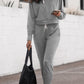 Drawstring Hoodie and High Waist Pants Lounge Set
