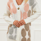 Flower Pattern Buttoned Front Knit Cardigan