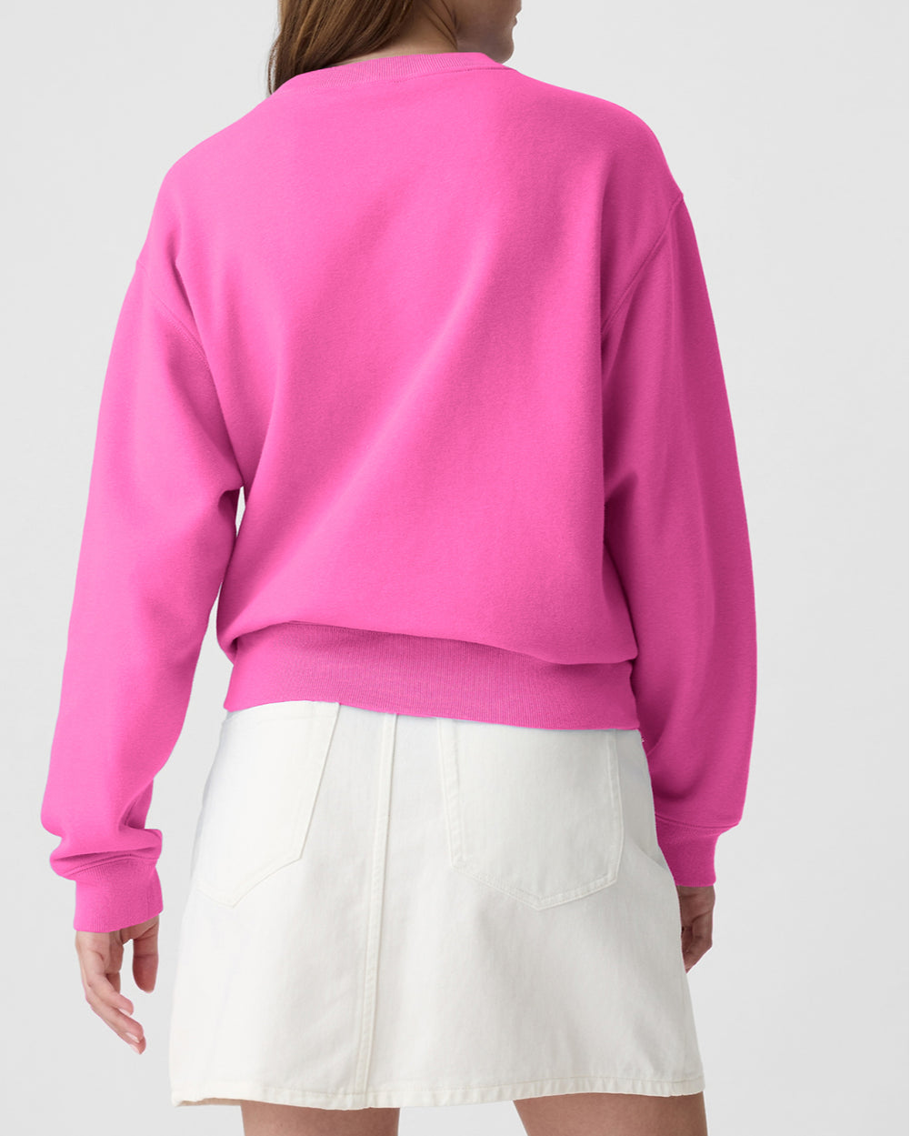 Plain Drop Shoulder Crewneck Pullover Sweatshirt