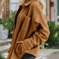 Chest Pocket Button Up Fleece Shacket