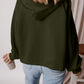 Fleece Lined Half Zipper Kangaroo Pockets Loose Hoodie