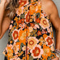 Floral Print Knotted Halter Neck Sleeveless Top