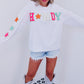 Glitter Howdy Patch Graphic Casual Sweatshirt