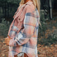Plaid Corduroy Patchwork Chest Pocket Shacket