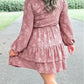 Floral Surplice V Neck Tiered Ruffled Plus Size Dress