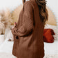 Solid Textured Open Front Cardigan with Pocket