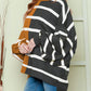 Plus Size Colorblock Striped Patchwork Loose Sweater