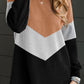 Color Block Corded Texture Long Sleeve Top