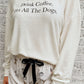 Long Sleeve Letters Pullover and Animal Shorts Lounge Set