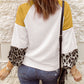 FALL Vibes Leopard Color Block Long Sleeve T Shirt