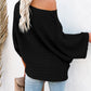 Exposed Seam Ribbed Knit Dolman Top