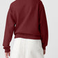 Solid Fleece Lined Drop Shoulder Terry Sweatshirt