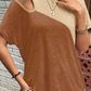 Asymmetric Cut out Colorblock T Shirt