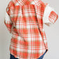 Red Sherpa Sleeve Plaid Print Shacket