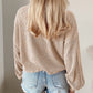 Cording Drop Shoulder Puff Sleeve Casual Long Sleeve Top