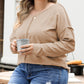 Plus Size Textured Drop Shoulder Exposed Seam Top