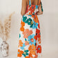Floral Self Tied Straps Smocked Bust Maxi Dress
