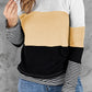 Stylish Colorblock Splicing Stripes Top