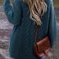 Cable Knit Button Front Pocketed Baggy Cardigan