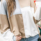 Drop Shoulder Color Block Patchwork Oversized Top