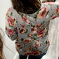 Floral Long Sleeve Plus Size Henley Top