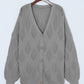 Plus Size Knitted Hollow out Button up Cardigan