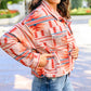Western Aztec Print Corduroy Jacket