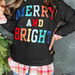 Merry And Bright Cable Knit Pullover Sweatshirt