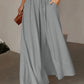 Drawstring Smocked High Waist Wide Leg Pants