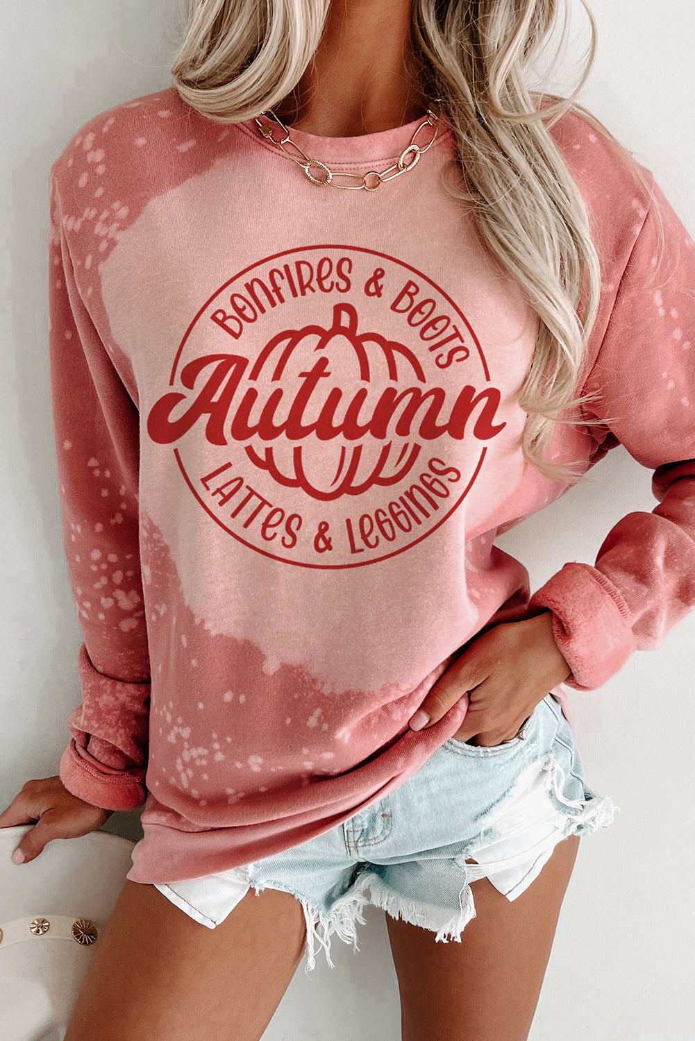 Tie Dye Autumn Pumpkin Graphic Drop Shoulder Sweatshirt