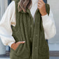 Snap Button Pocketed Sherpa Vest Jacket