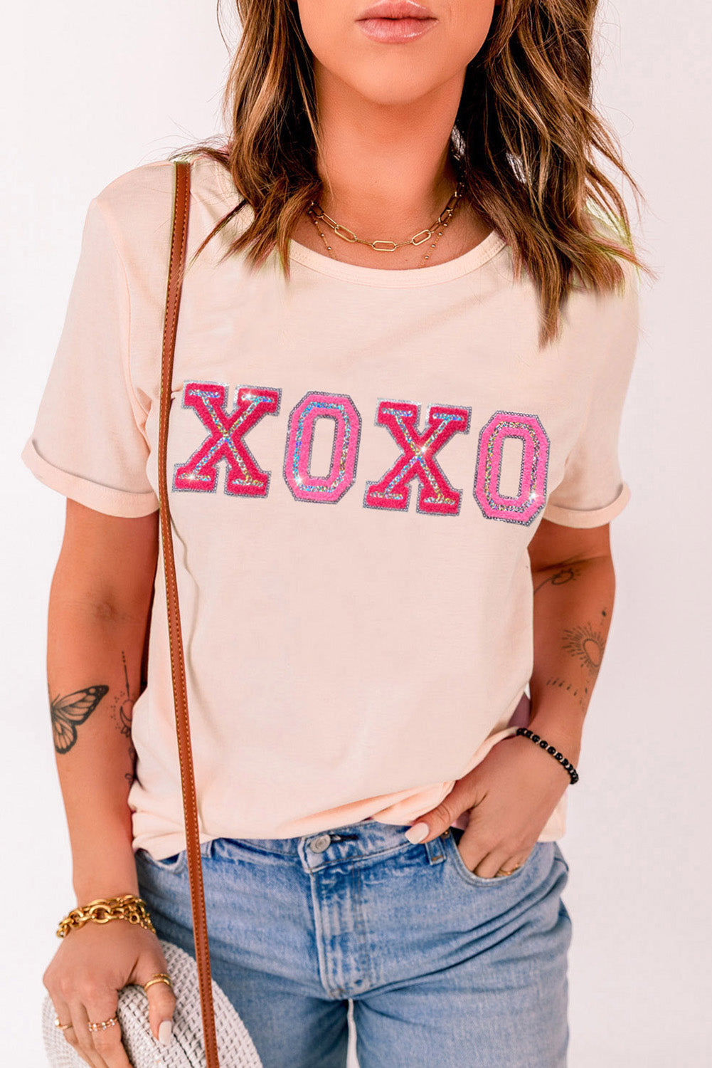 Valentines Shiny XOXO Graphic T-shirt
