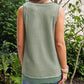 Scoop Neck Waffle Knit Flowy Vest