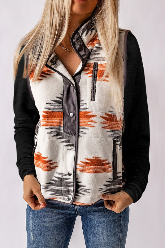 Fuzzy Aztec Western Fashion Vest Jacket