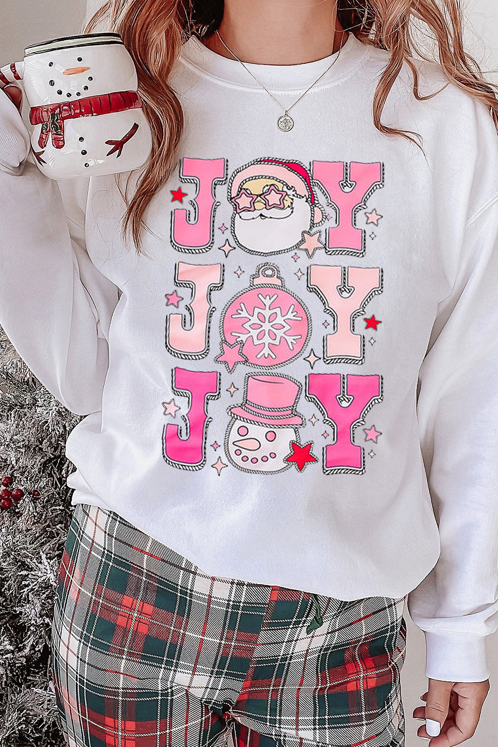 Christmas Claus JOY Graphic Drop Shoulder Sweatshirt