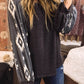 Western Print Patch Long Sleeve Top
