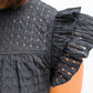 Hollowed Texture Ruffle Sleeve Blouse