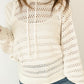 Pointelle Knit Raglan Sleeve Hooded Sweater