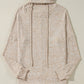 Drawstring Cowl High Neck Long Sleeve Split Top