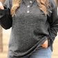 Plus Size Ribbed Long Sleeve Henley Top