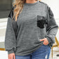 Sequin Patchwork Long Sleeve Plus Size Top
