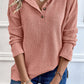 Rib Textured Henley Knit Top