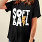 SOFT BALL Chic Letter Graphic T Shirt