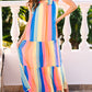 Stripe Tiered Tie Shoulder Straps Maxi Dress