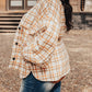 Plus Size Plaid Jacket with Flap Pockets