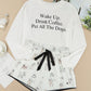 Long Sleeve Letters Pullover and Animal Shorts Lounge Set