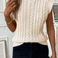 Cable Knit High Neck Sweater Vest