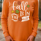 Fall Is In The Air Printed Pullover Long Sleeve Top