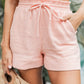 Pink Drawstring Waist Pocketed Lounge Shorts