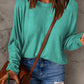 Fiery Solid Color Patchwork Long Sleeve Top